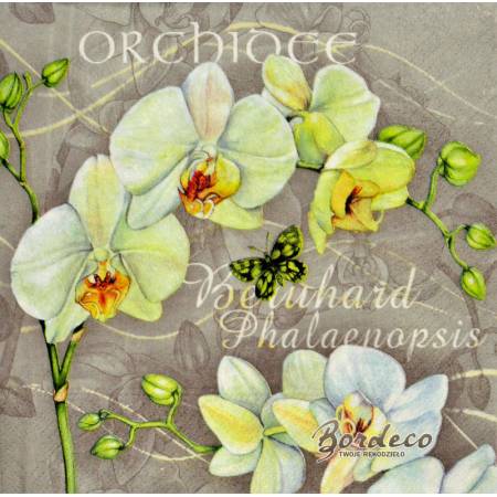 Serwetka decoupage firmy NOUVEAU orchidea 33x33cm